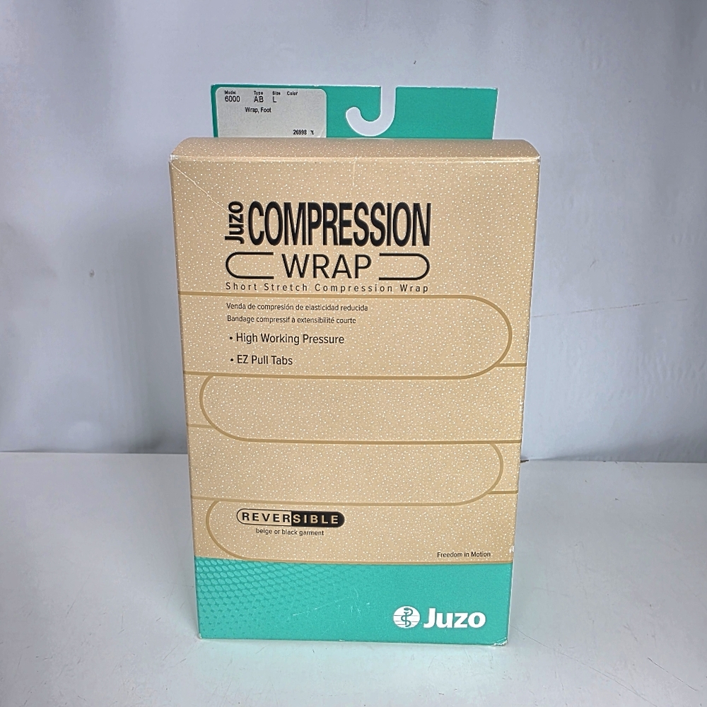 Juzo Compression 6000 Wrap Short Stretch Reversible Beige Or Black Size L. New.